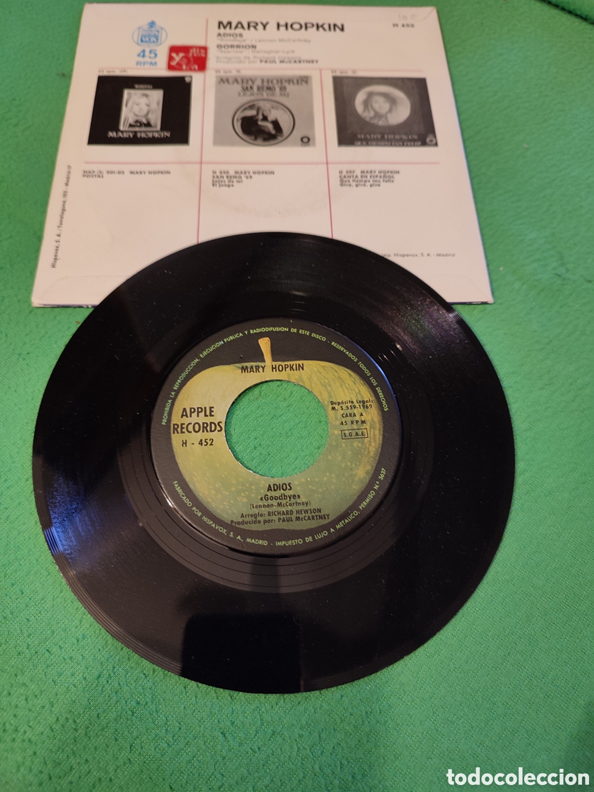 Discos de vinilo: Mary Hopkin - Adi&oacute;s - Foto 2