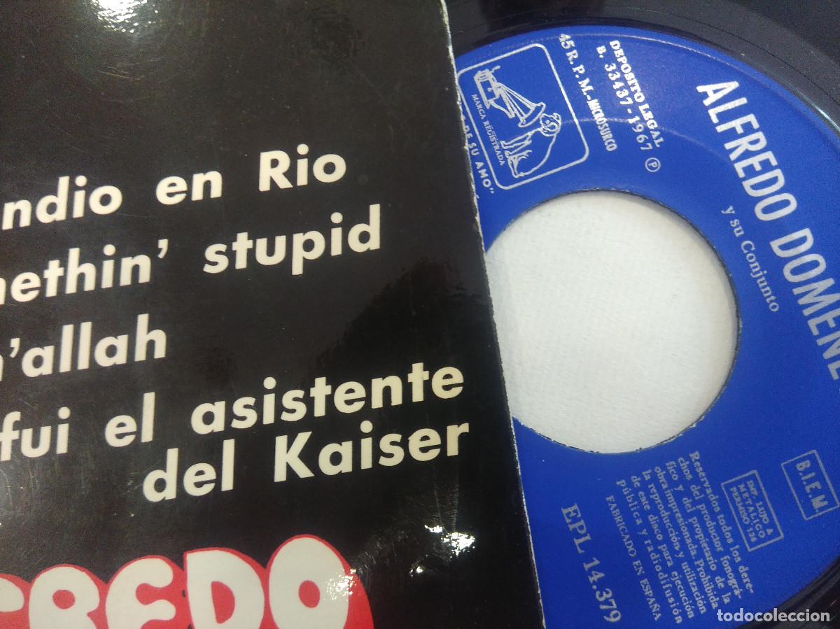 Discos de vinilo: ALFREDO DOMENECH Y SU CONJUNTO/INCENDIO EN RIO/SINGLE. - Foto 2