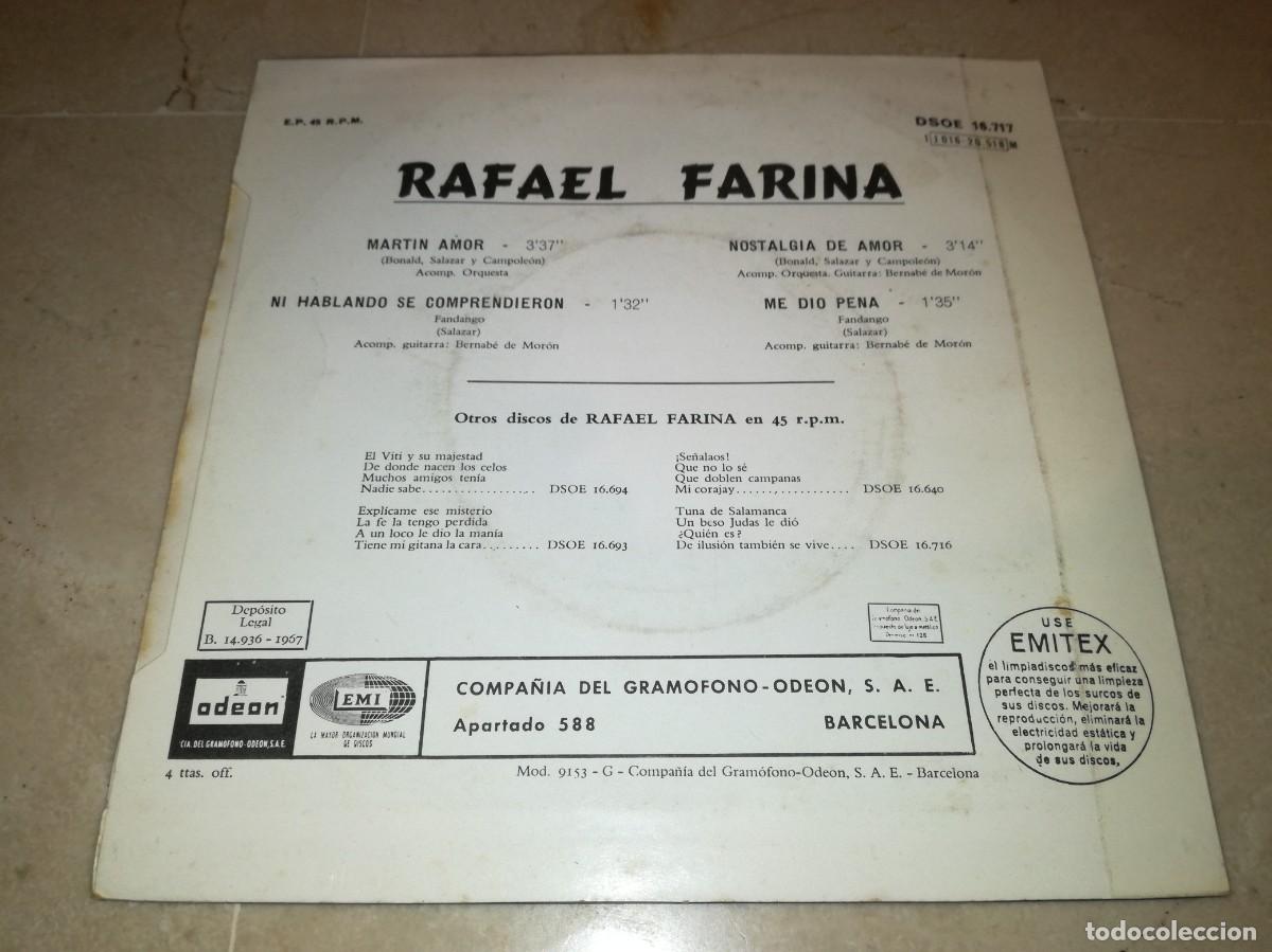 Discos de vinilo: RAFAEL FARINA-MARTIN AMOR + 3 - Foto 2