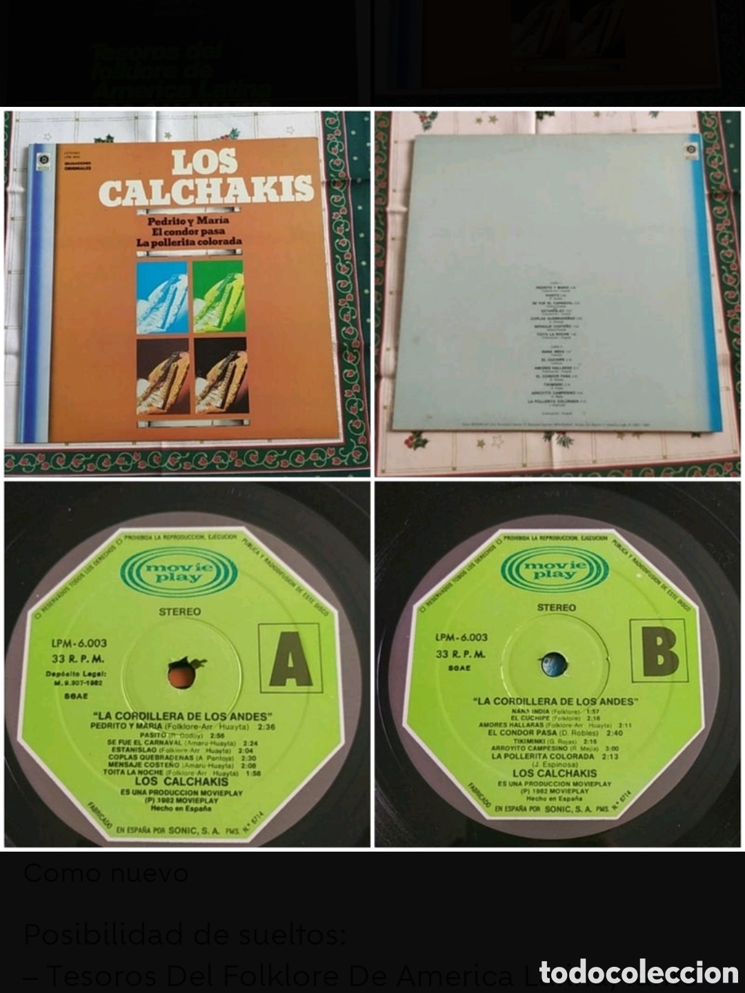 Discos de vinilo: Lote 3 Lps Los Calchakis - Foto 3