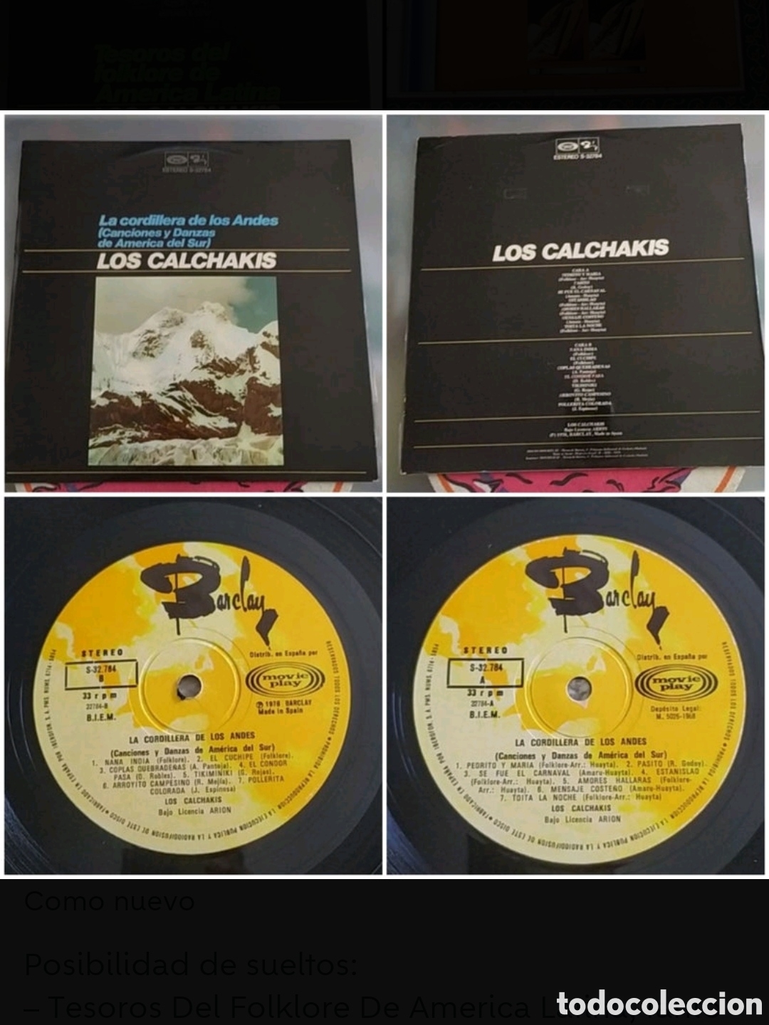 Discos de vinilo: Lote 3 Lps Los Calchakis - Foto 4
