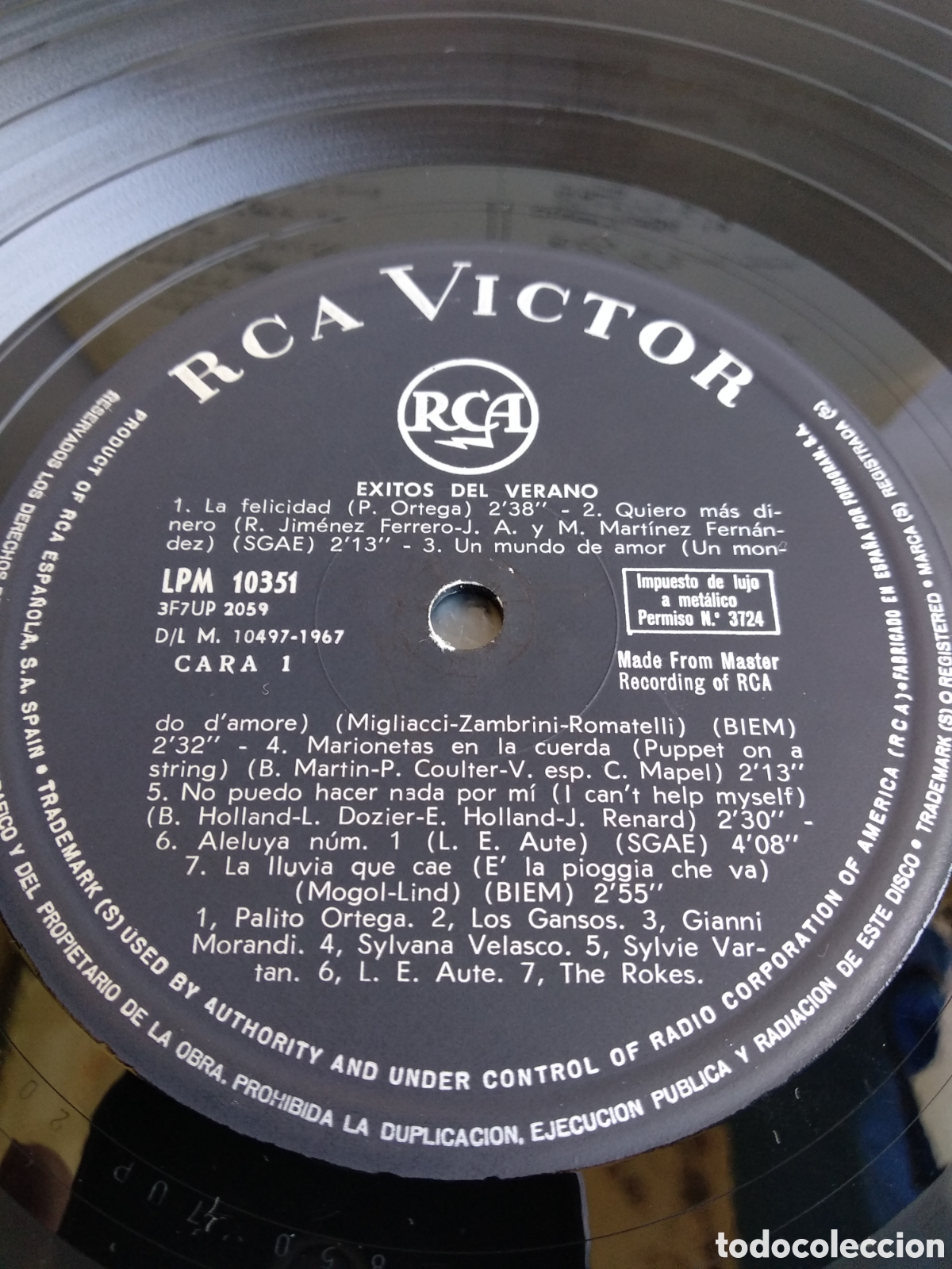 Discos de vinilo: &Eacute;XITOS DEL VERANO, SPAIN, RCA, 1967, FUNDA VG, VINILO VG+ - Foto 3