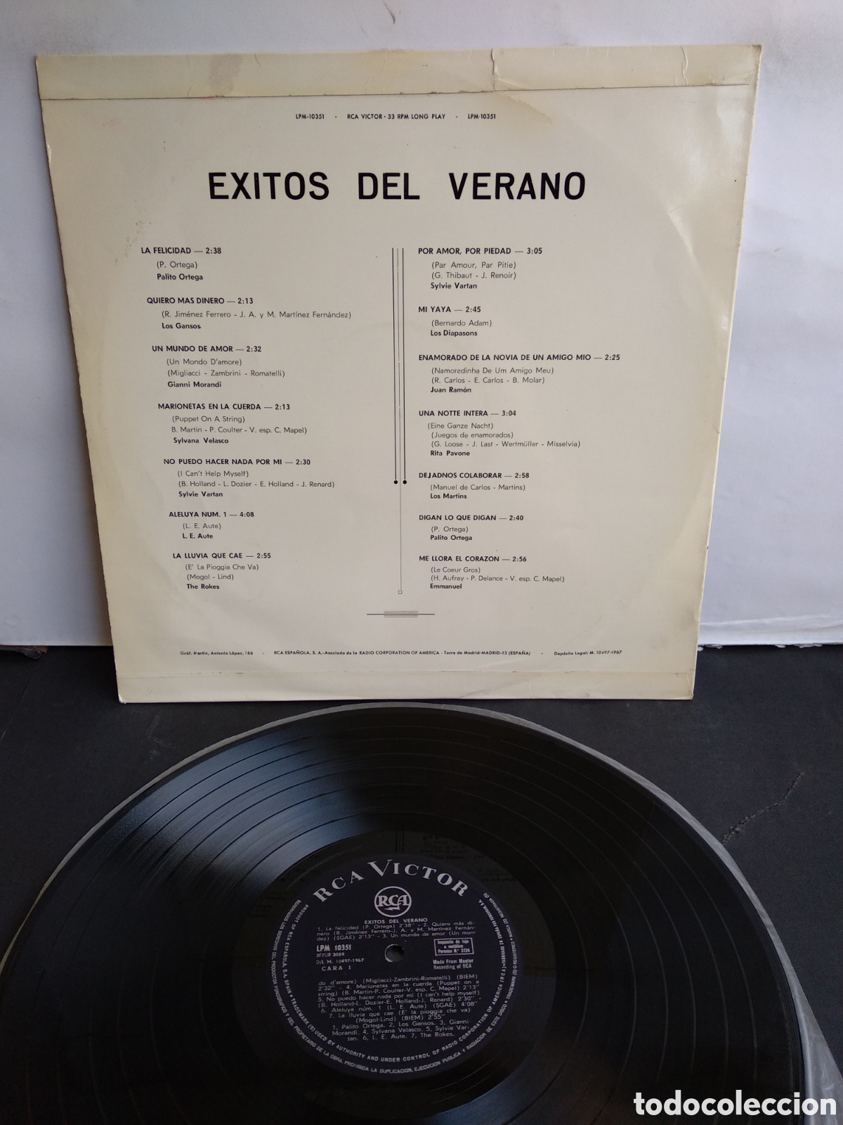 Discos de vinilo: &Eacute;XITOS DEL VERANO, SPAIN, RCA, 1967, FUNDA VG, VINILO VG+ - Foto 2
