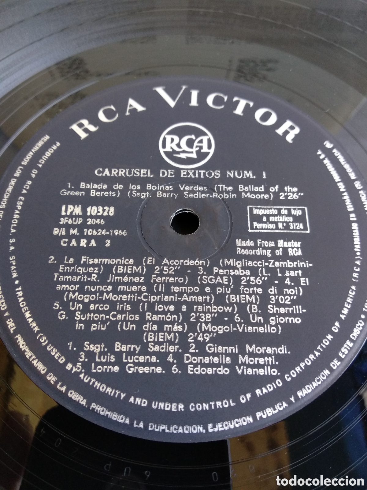 Discos de vinilo: CARRUSEL DE &Eacute;XITOS 1, SPAIN, SPAIN, RCA, 1966, J.5 - Foto 3