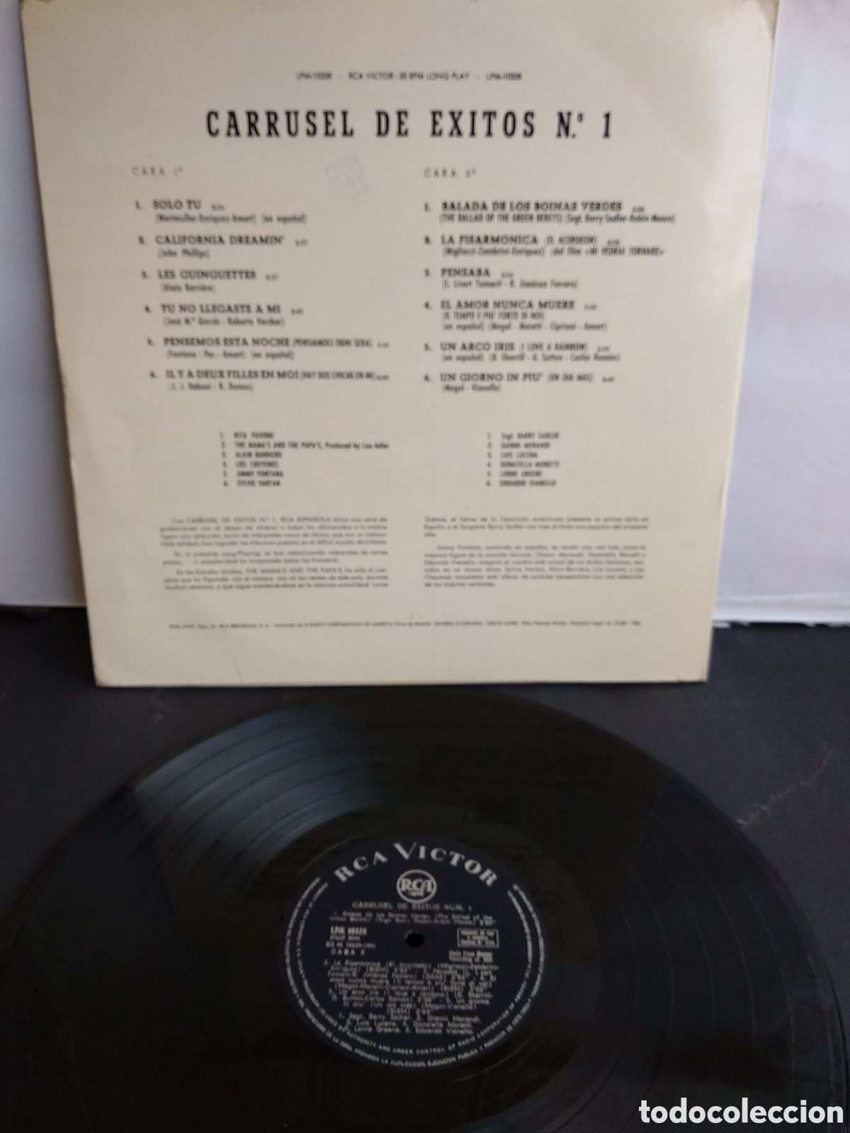 Discos de vinilo: CARRUSEL DE &Eacute;XITOS 1, SPAIN, SPAIN, RCA, 1966, J.5 - Foto 2