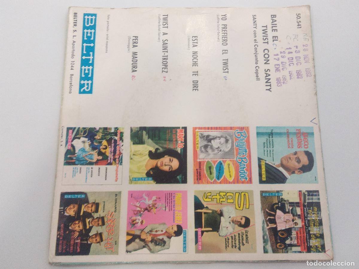 Discos de vinilo: BAILE EL TWIST CON SANTY/SINGLE. - Foto 3