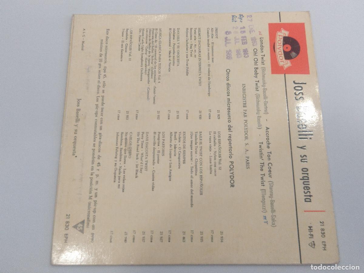 Discos de vinilo: JOSS BASELLI/LONDON TWIST/SINGLE. - Foto 3