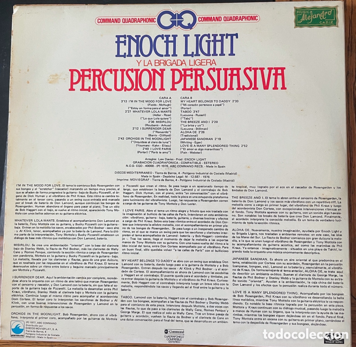 Discos de vinilo: Enoch Light percusi&oacute;n Persuasiva - Foto 2