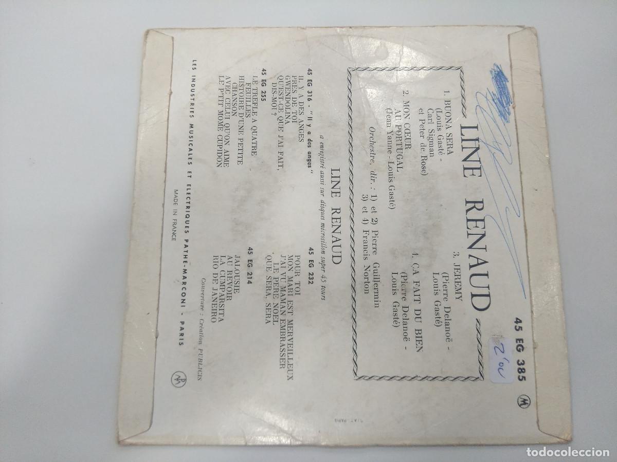 Discos de vinilo: LINE RENAUD/BUONA SERA/SINGLE. - Foto 3