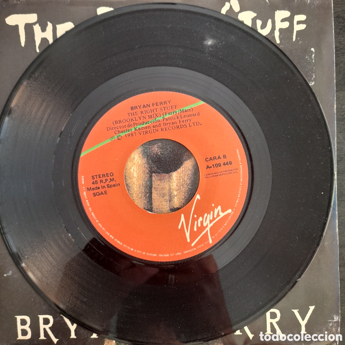 Discos de vinilo: Bryan Ferry &ndash; The Right Stuff. Vinilo, 7&rdquo;, Single. 1987, Espa&ntilde;a. - Foto 4