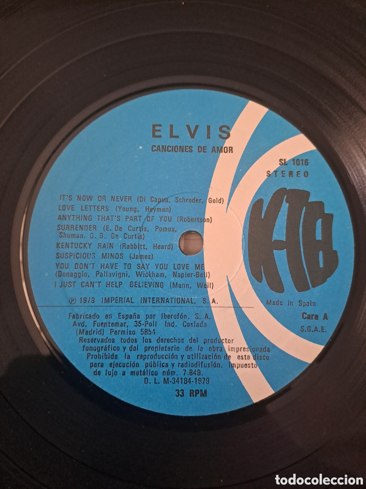 Discos de vinilo: ELVIS. CANCIONES DE AMOR. SPAIN. C.4. - Foto 3