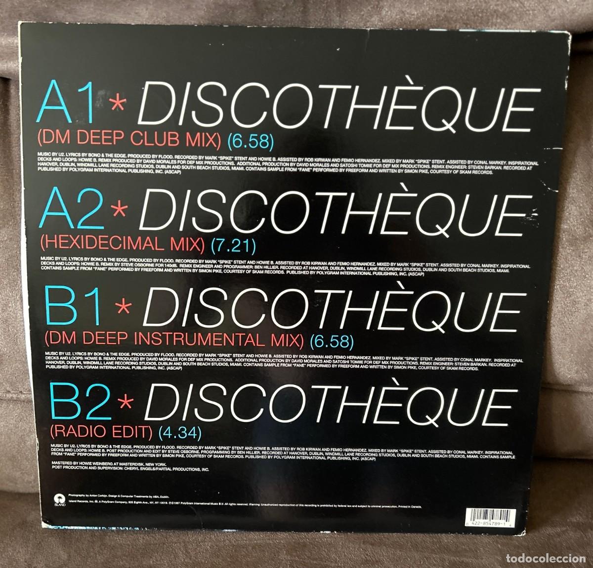 Discos de vinilo: U2 &lrm;&ndash; Discoth&egrave;que. EStado. Vg + / Vg+. 1997 - Foto 2