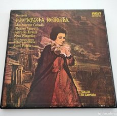 Discos de vinilo: ÓPERA LUCREZIA BORGIA. GAETANO DONIZETTI. COFRE 3 LPS. 1968. RCA LMDS 6176. VINILOS MINT.