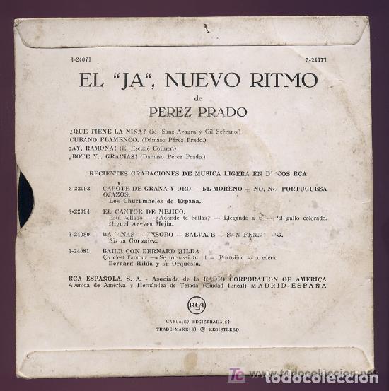 Discos de vinilo: PEREZ PRADO el JA vinilo ep 4 canciones - Foto 2