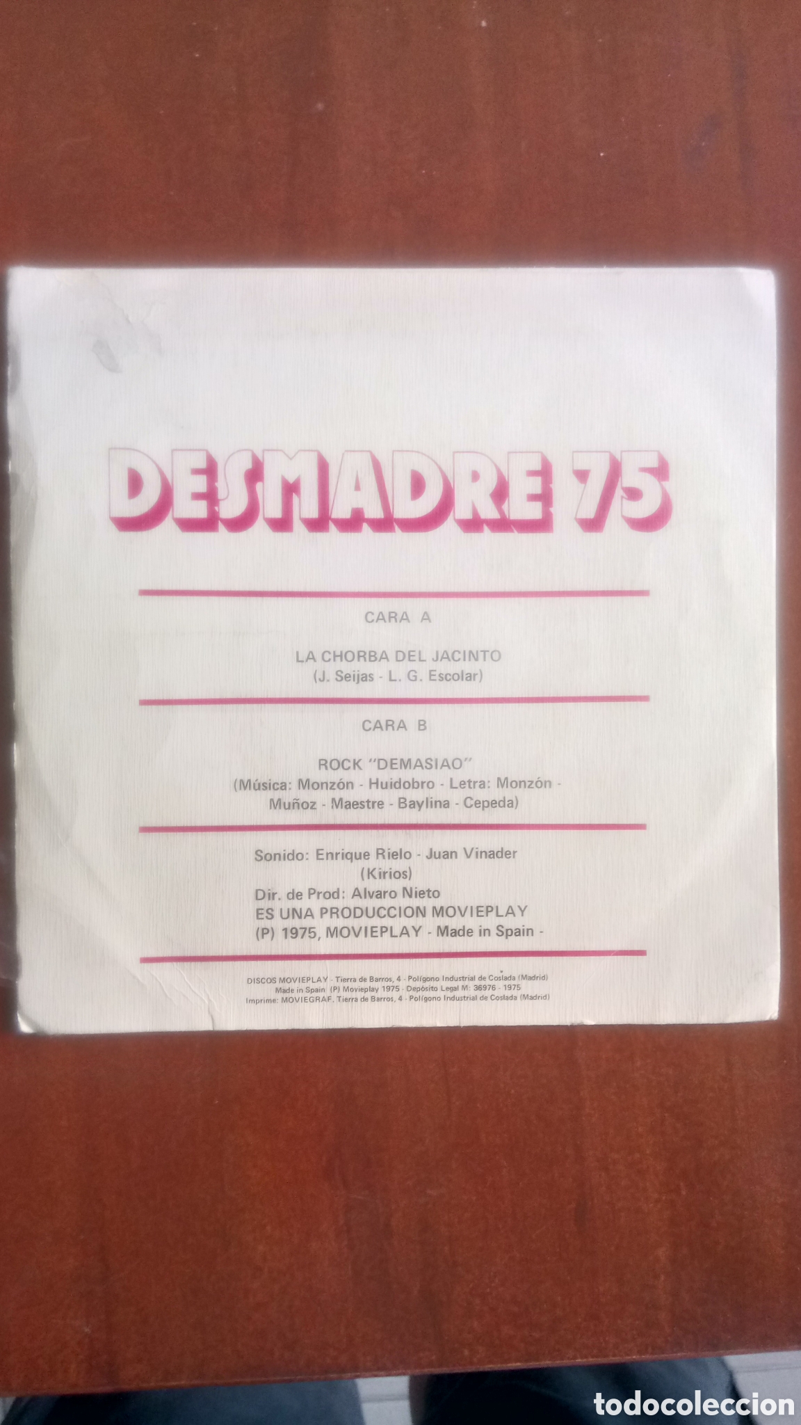 Discos de vinilo: Desmadre 75 - La chorba del Jacinto - Foto 2