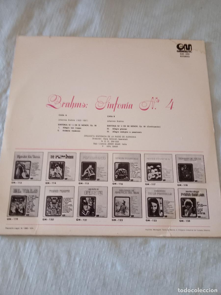 Discos de vinilo: BRAHMS SINFONIA N&ordm; 4 - Foto 2