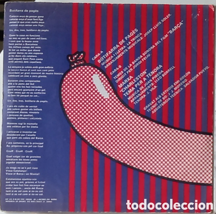 Discos de vinilo: LA TRINCA &rdquo;BOTIFARRA DE PAG&Egrave;S&rdquo; SINGLE 1974 - Foto 2