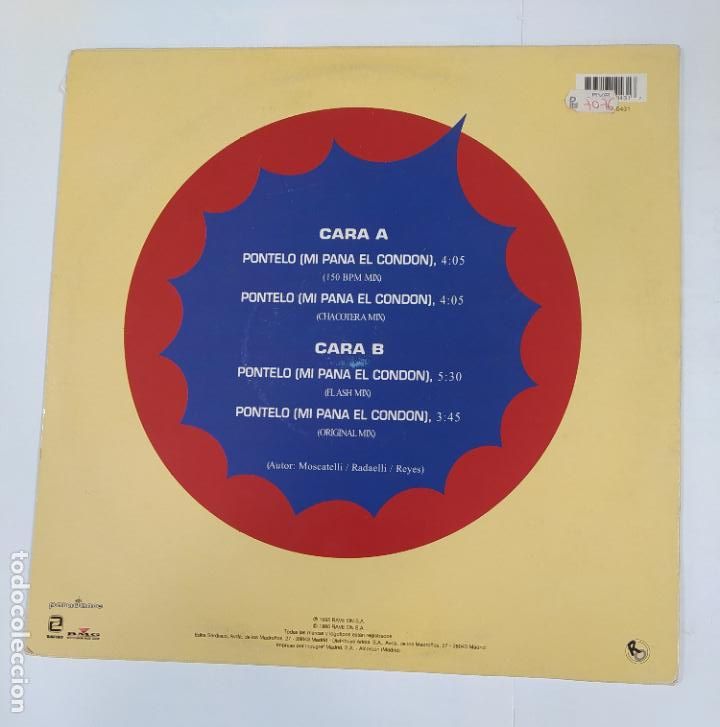 Discos de vinilo: MACHITO PONCE. P&Oacute;NTELO. MAXI-SINGLE. TDKDA12 - Foto 2