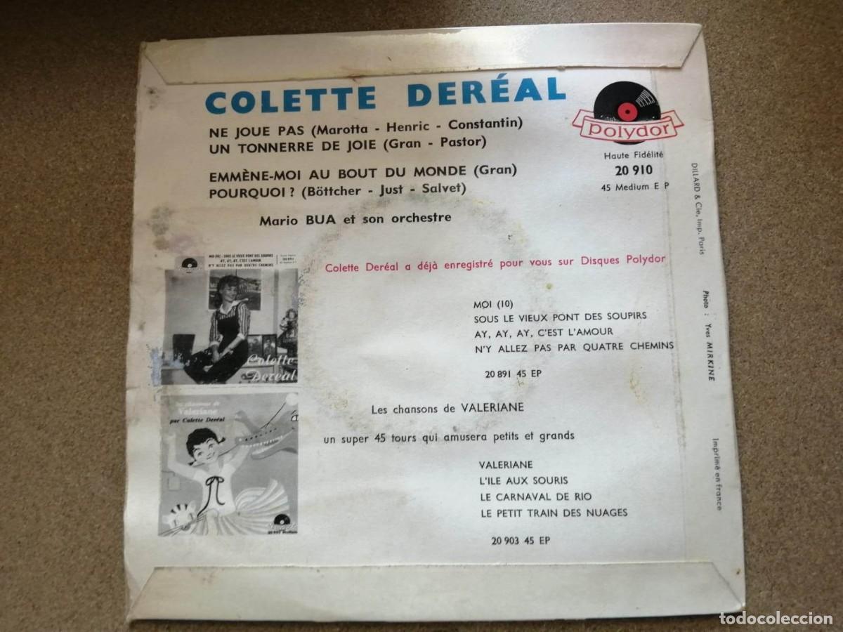Discos de vinilo: DISCO SINGLE. COLETTE DEREAL (NE JOUE PAS... - Foto 2