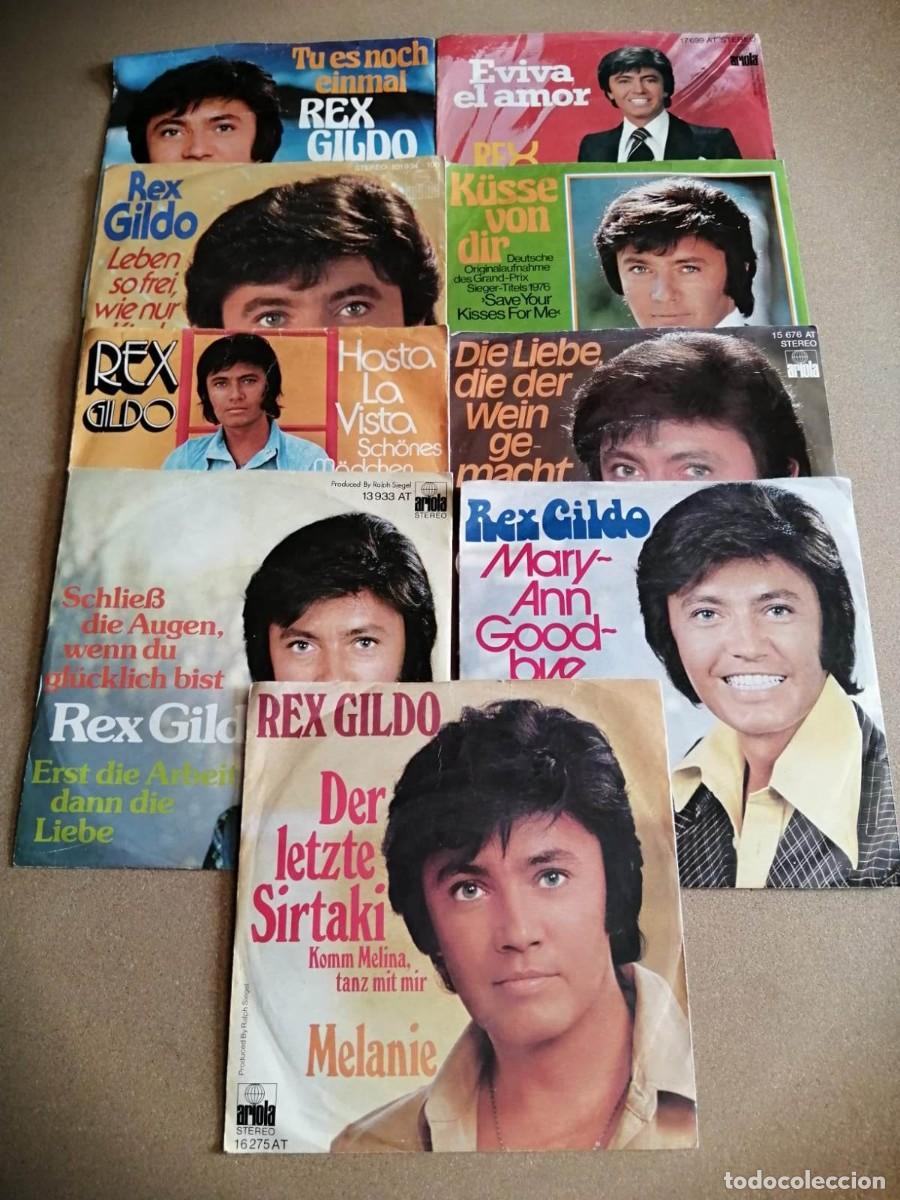 Discos de vinilo: NUEVE DISCOS SINGLE DE REX GILDO - Foto 1