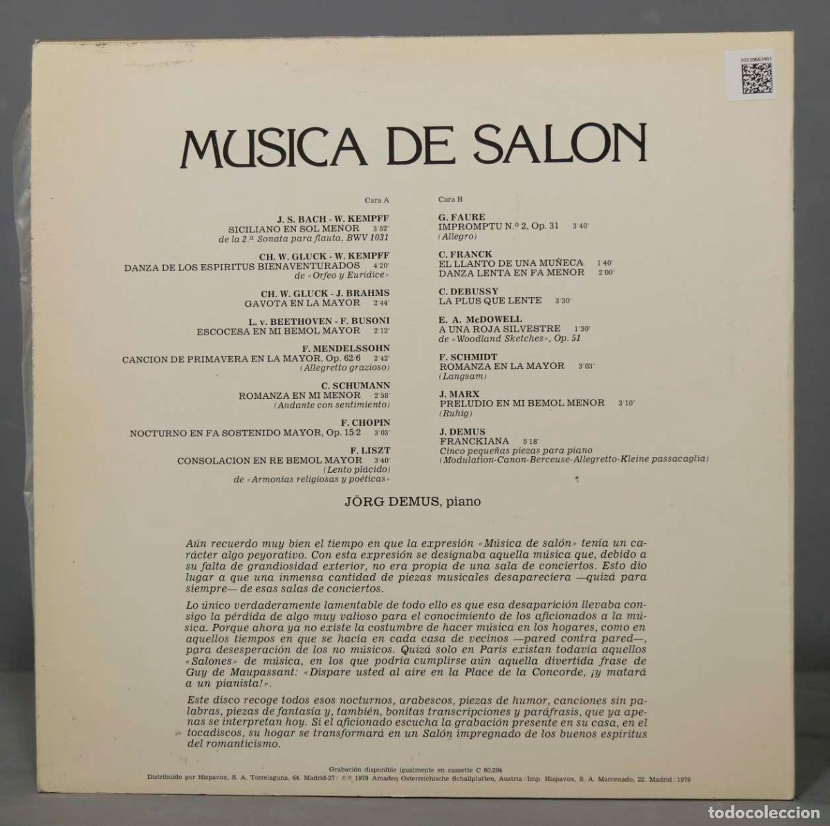 Discos de vinilo: LP. MUSICA DE SALON. DEMUS - Foto 2