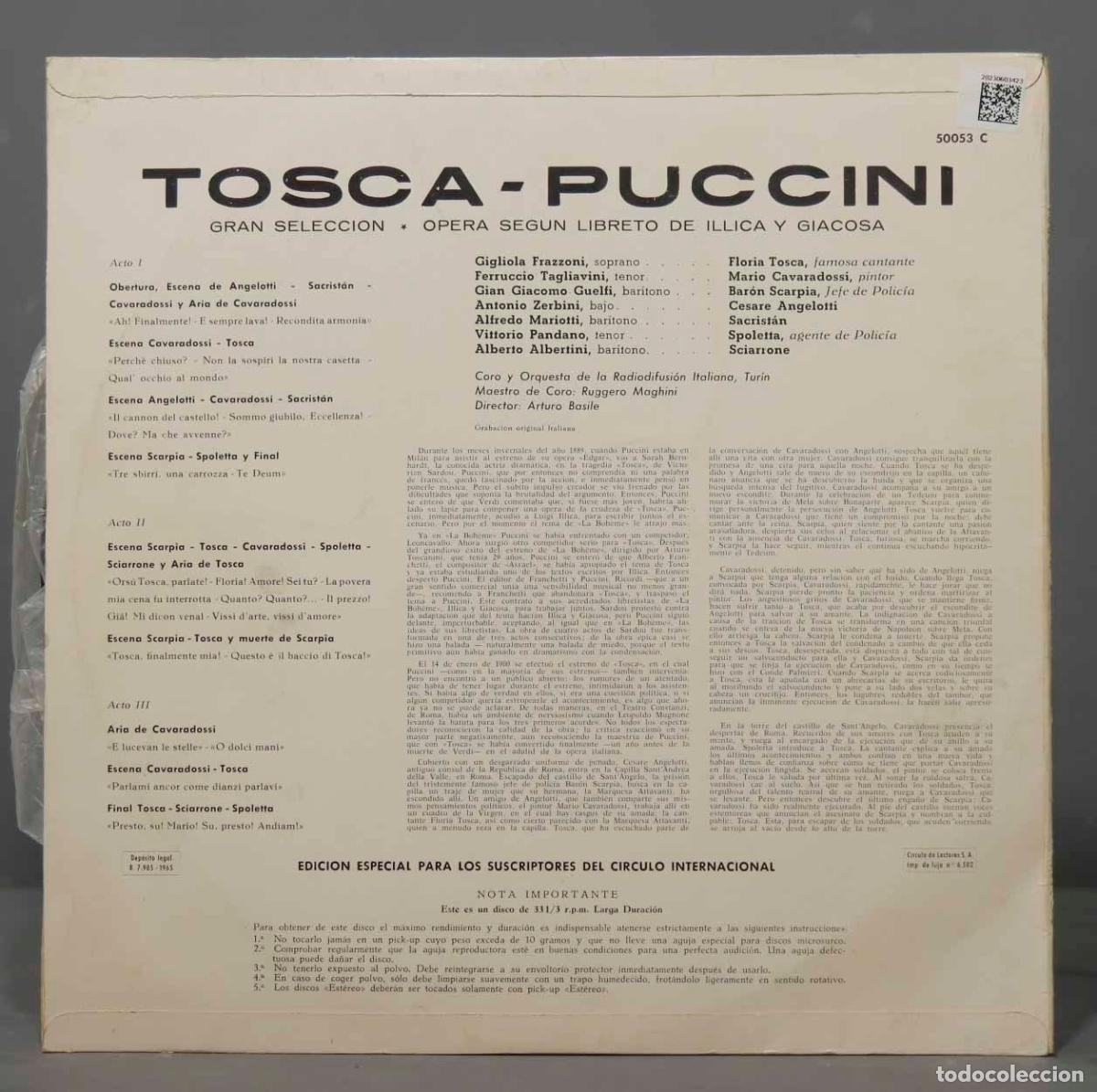 Discos de vinilo: LP. TOSCA. PUCCINI. GRAN SELECCION - Foto 2
