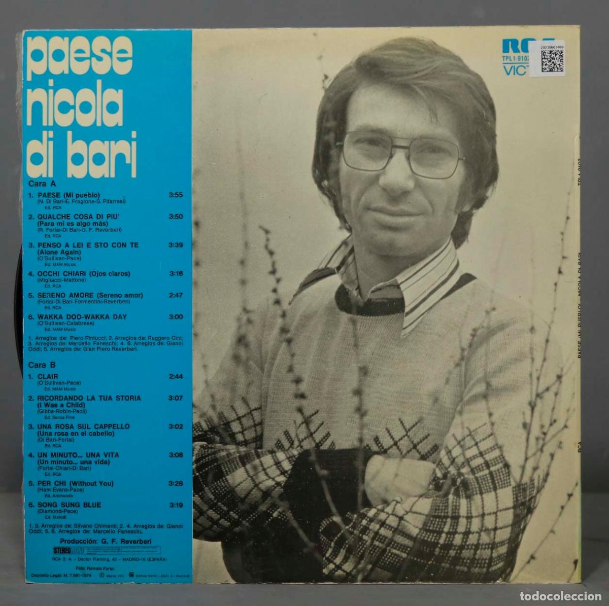 Discos de vinilo: LP. Nicola Di Bari &ndash; Paese - Foto 2