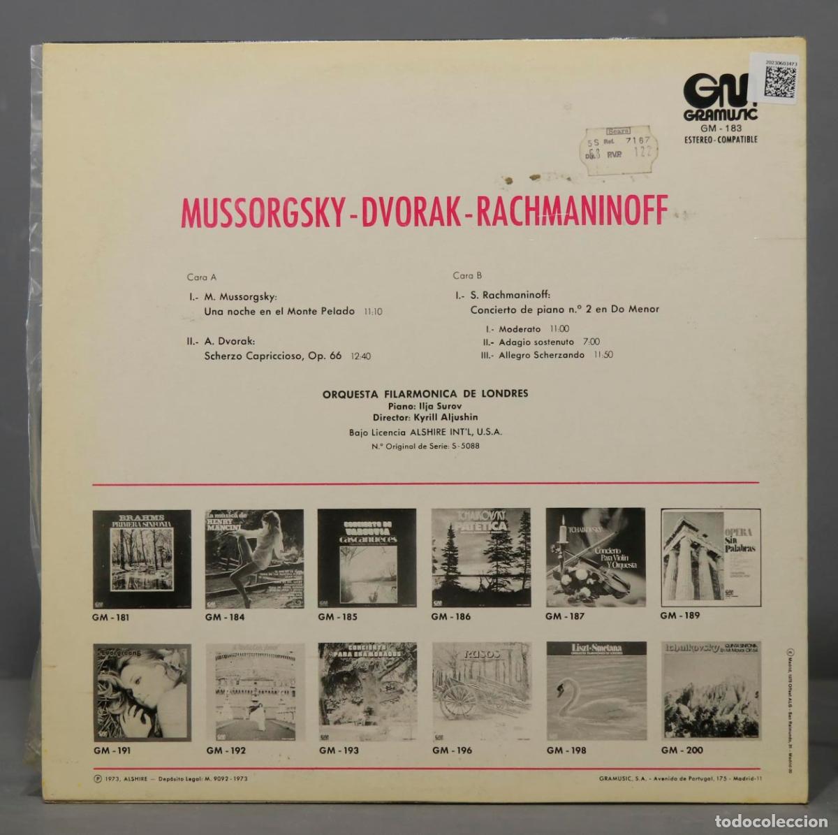 Discos de vinilo: LP. Mussorgsky. Dvorak. Rachmaninoff - Foto 2
