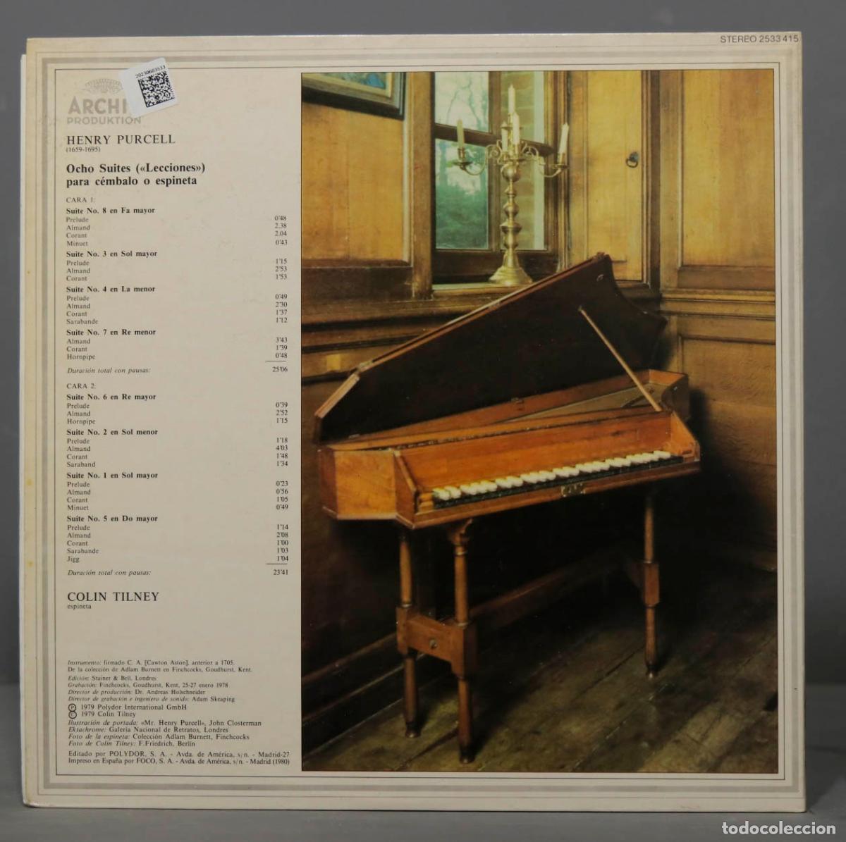 Discos de vinilo: LP. PURCELL. LAS SUITES PARA CEMBALO. TILNEY - Foto 2
