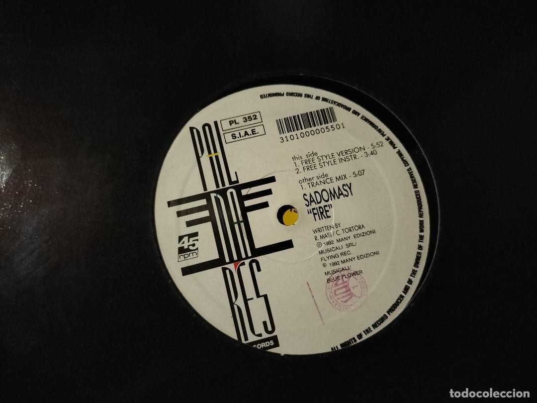 Discos de vinilo: SADOMASY - FIRE 12&rdquo; MAXI ITALIA PALMARES 1992 - TECHNO - Foto 1