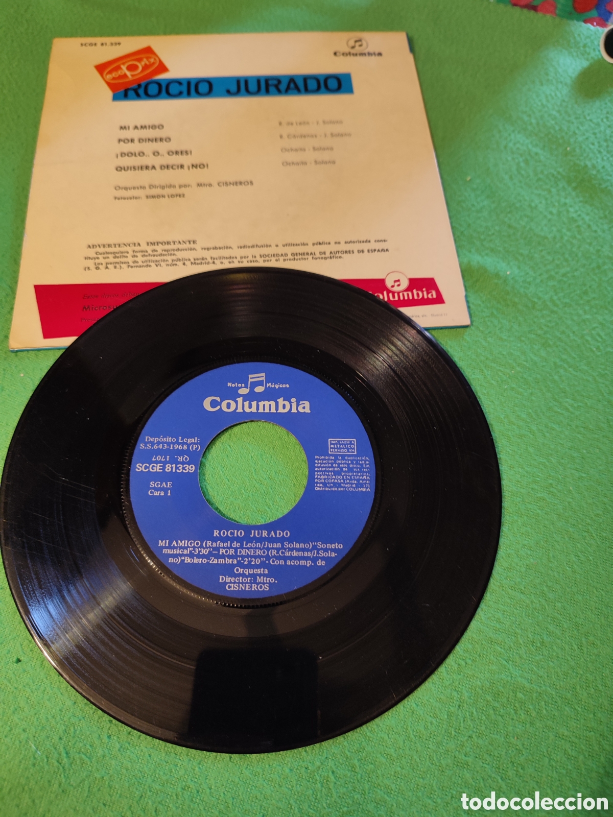 Discos de vinilo: Roc&iacute;o Jurado - Mi amigo + 3 - Foto 2