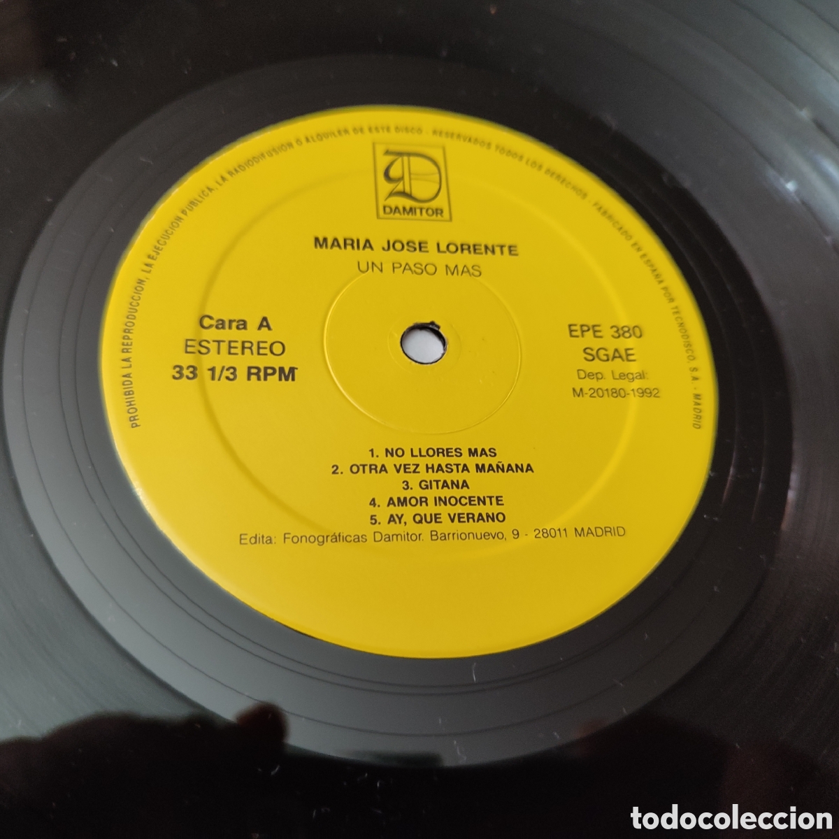 Discos de vinilo: Disco vinilo Lp de Maria Jose Lorente &rdquo; Un Paso Mas &rdquo; - Foto 3
