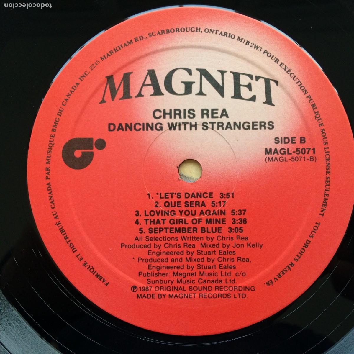 Discos de vinilo: Chris Rea &lrm;&ndash; Dancing With Strangers , Canada 1987 Magnet - Foto 6