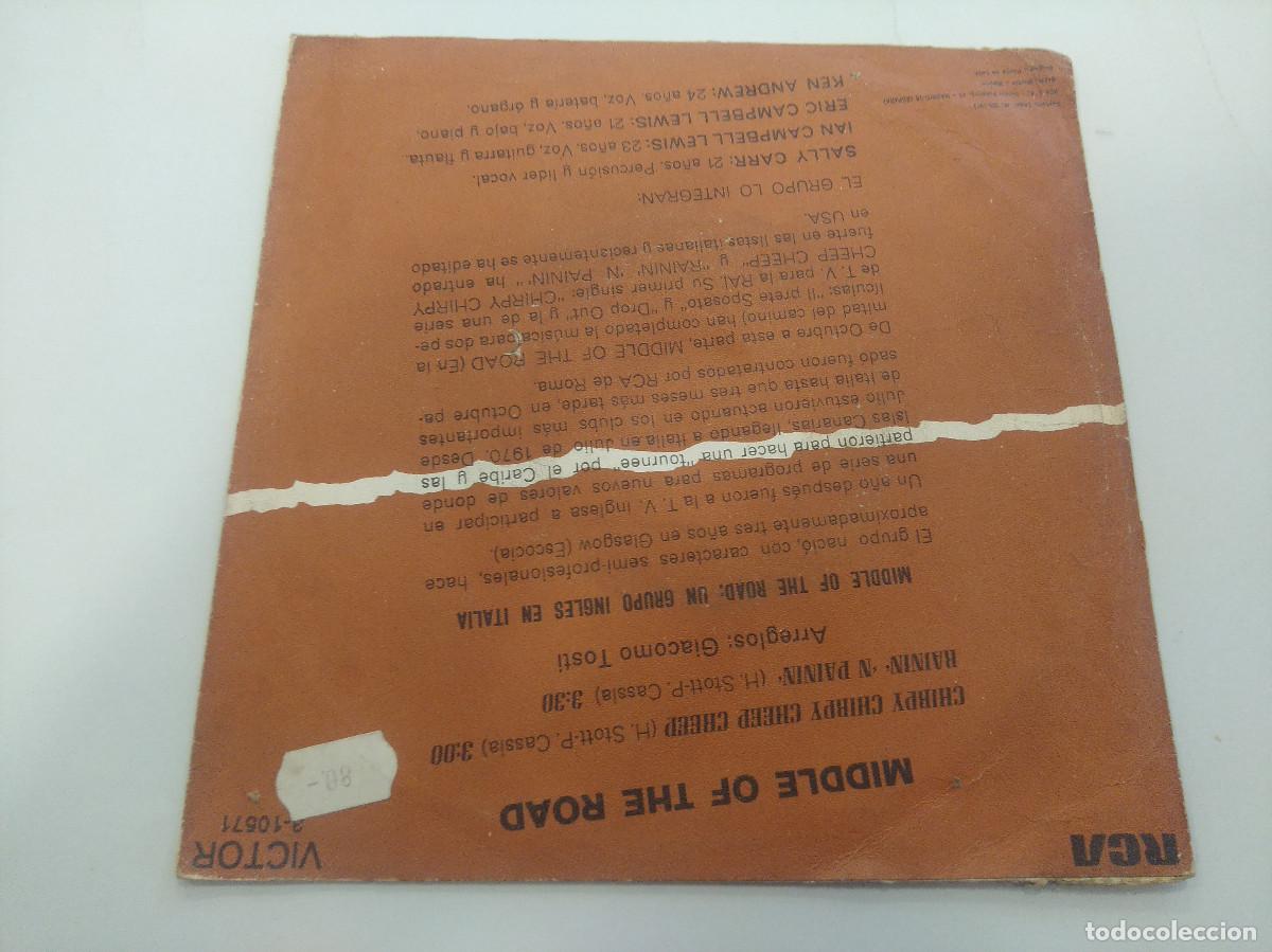 Discos de vinilo: MIDDLE OF THE ROAD/CHIRPY CHIRPY CHEEP/SINGLE. - Foto 3