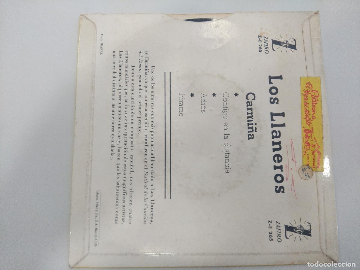 Discos de vinilo: LOS LLANEROS/CONTIGO EN LA DISTANCIA/SINGLE. - Foto 3