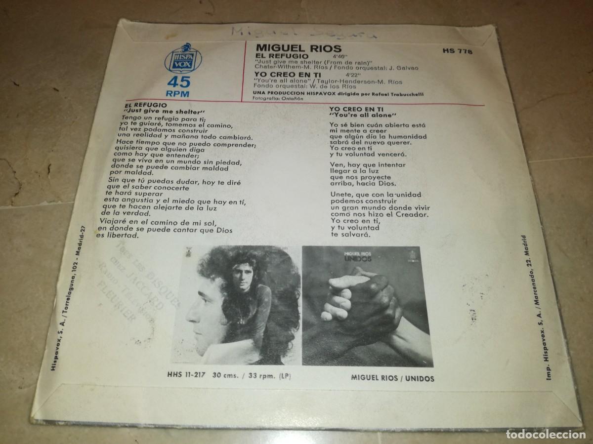 Discos de vinilo: MIGUEL RIOS-EL REFUGIO-ORIGINAL 1971 - Foto 2