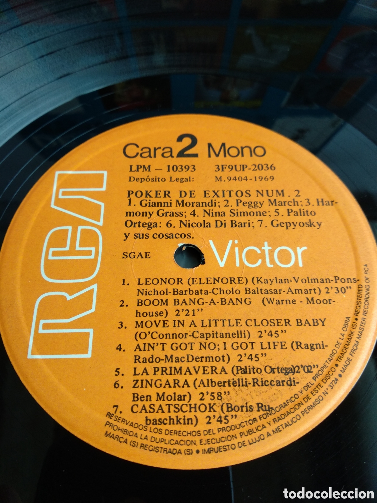 Discos de vinilo: POKER DE &Eacute;XITOS 2, SPAIN, RCA, 1969, J.6 - Foto 3