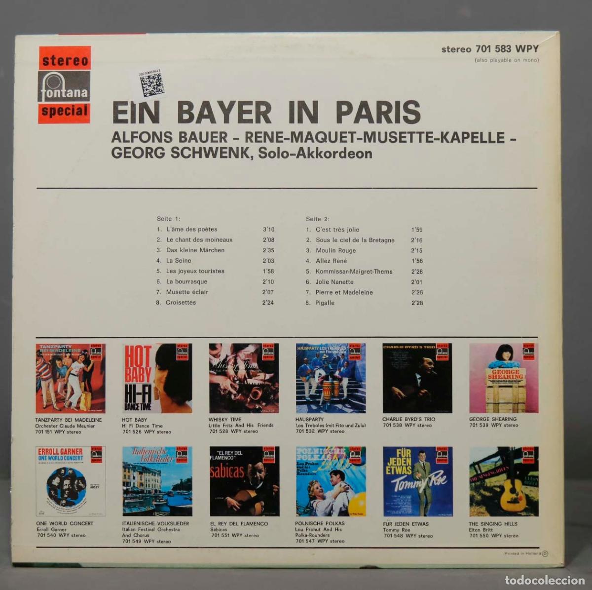 Discos de vinilo: LP. Alfons Bauer &ndash; Ein Bayer In Paris - Foto 2