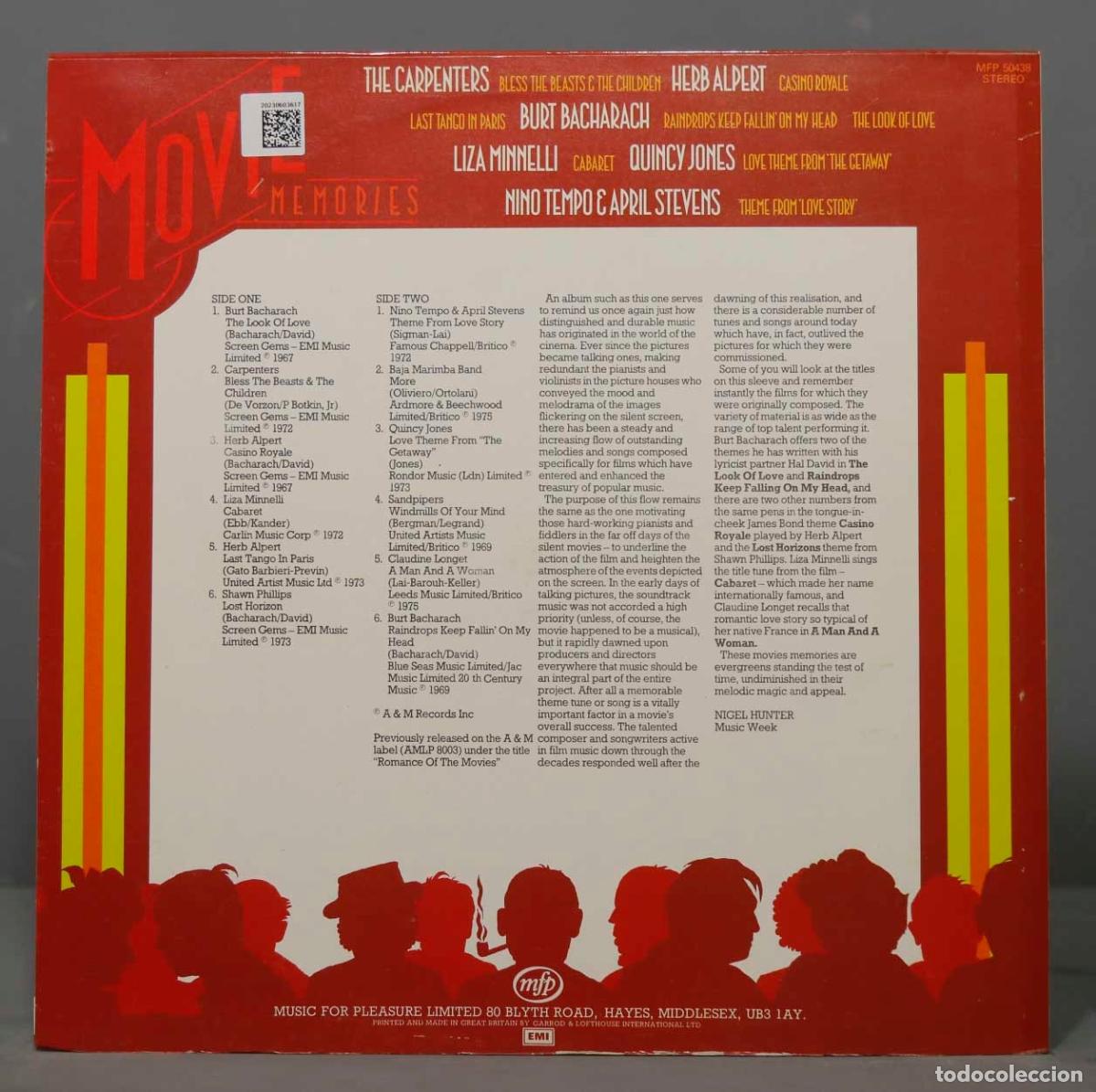 Discos de vinilo: LP. Movie Memories - Foto 2