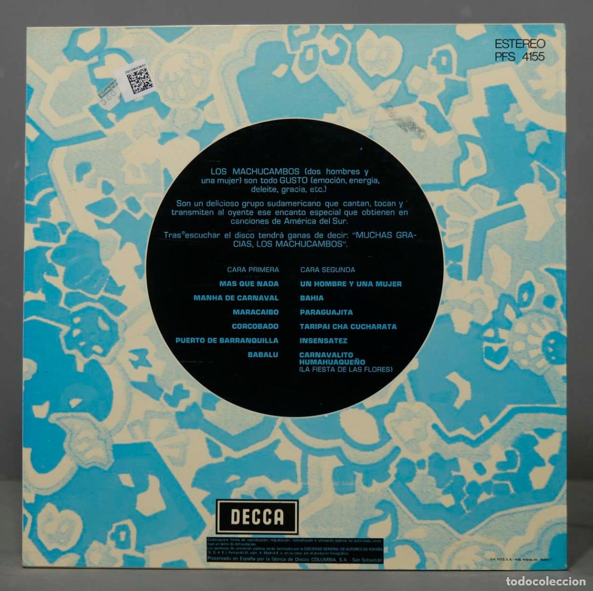 Discos de vinilo: LP. Los Machucambos &ndash; Mucho Gusto - Foto 2