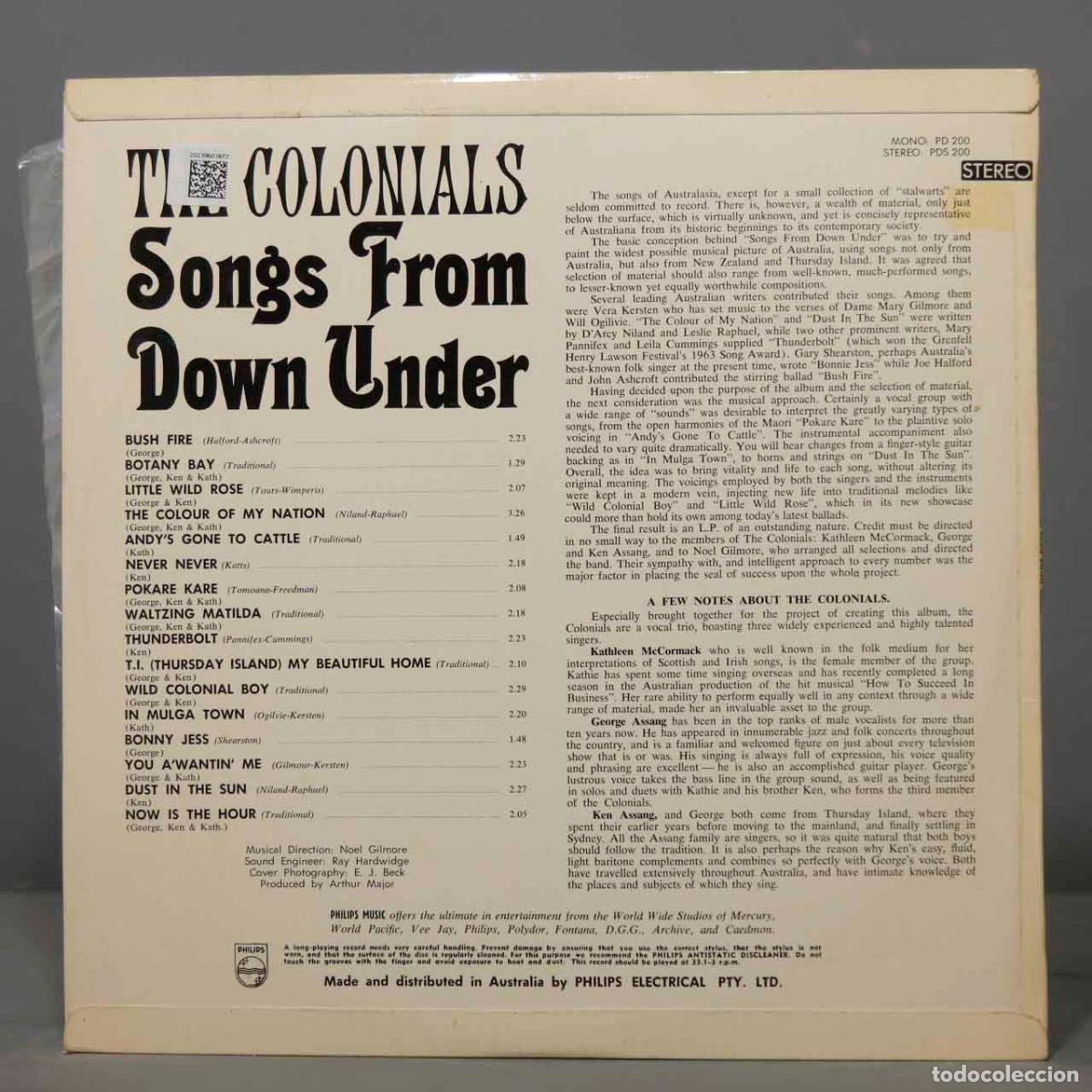 Discos de vinilo: LP. The Colonials &ndash; Songs From Down Under - Foto 2