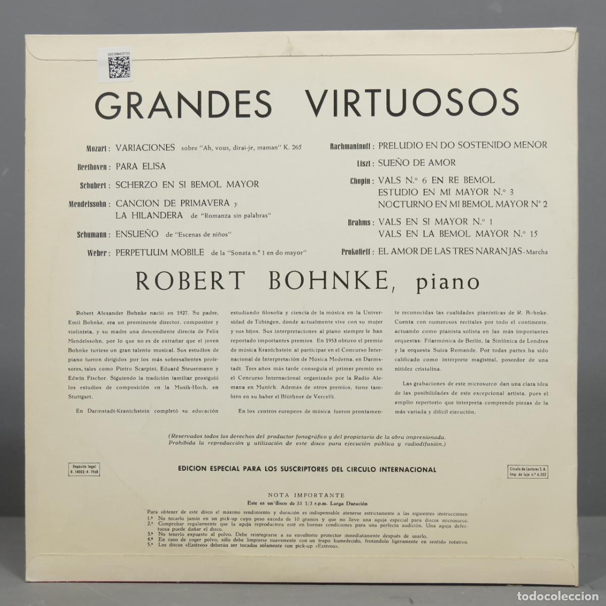 Discos de vinilo: LP. Robert Bohnke &ndash; Grandes Virtuosos - Foto 2