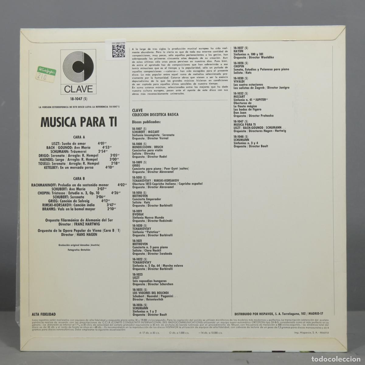 Discos de vinilo: LP. MUSICA PARA TI - Foto 2