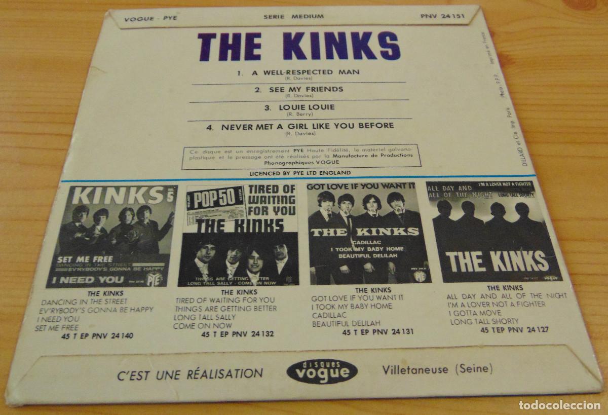 Discos de vinilo: The Kinks &ndash; A Well-Respected Man + 3 - EP FRANCES 1965 - Foto 2