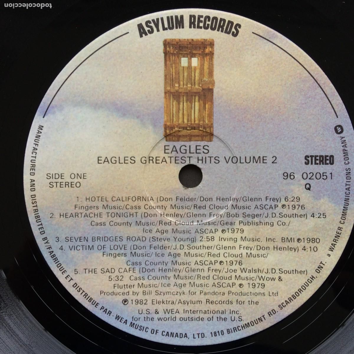 Discos de vinilo: Eagles &lrm;&ndash; Eagles Greatest Hits Volume 2 , Canada 1982 Asylum Records* - Foto 5