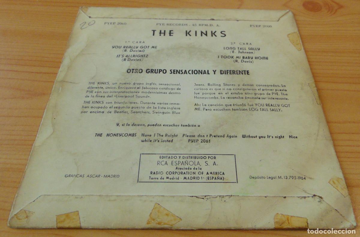Discos de vinilo: The Kinks &ndash; You Really Got Me + 3 - EP 1964 - Foto 2