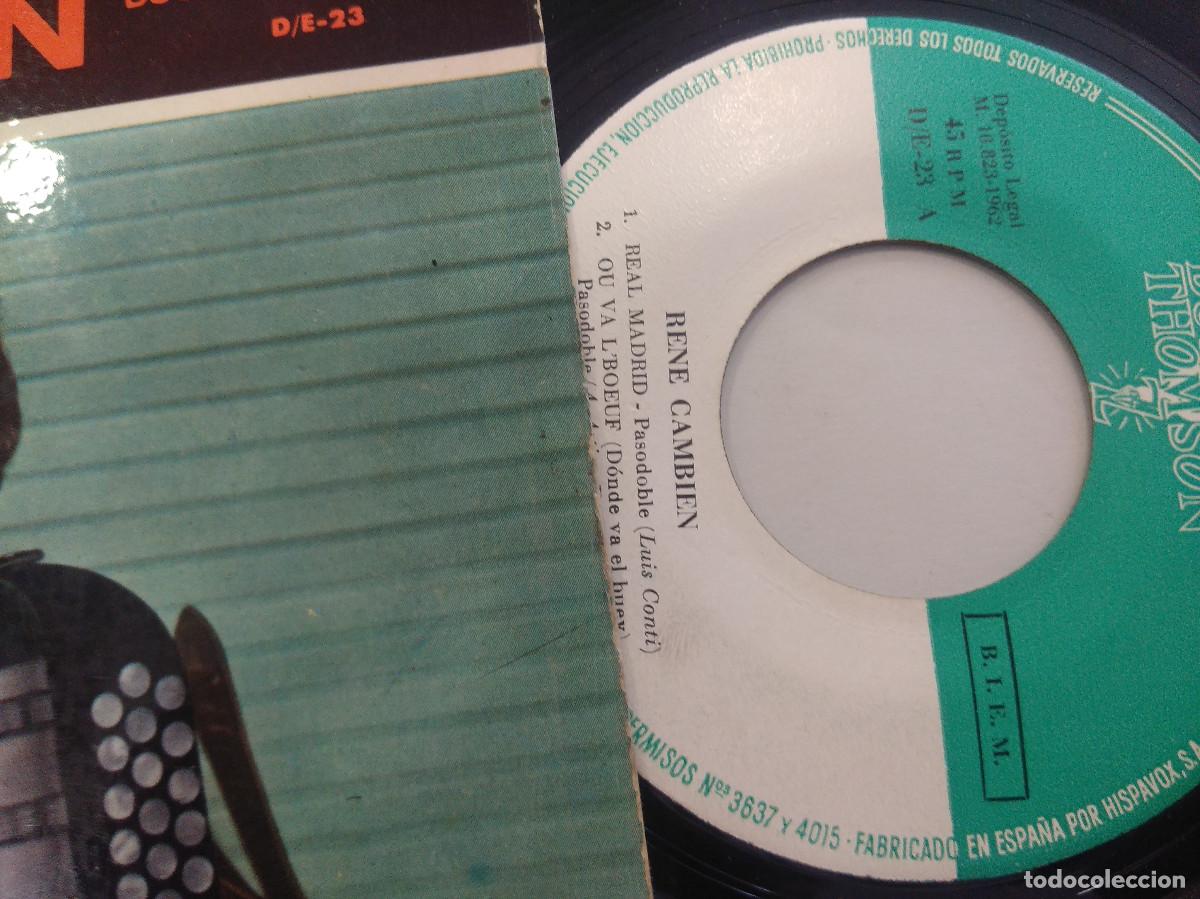 Discos de vinilo: RENE CAMBIEN/REAL MADRID/SINGLE. - Foto 2