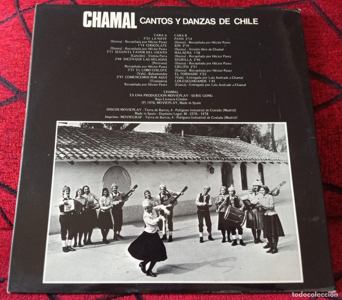 Discos de vinilo: CHAMAL ** Cantos Y Danzas De Chile** VINILO LP ORIGINAL 1978 - Foto 2