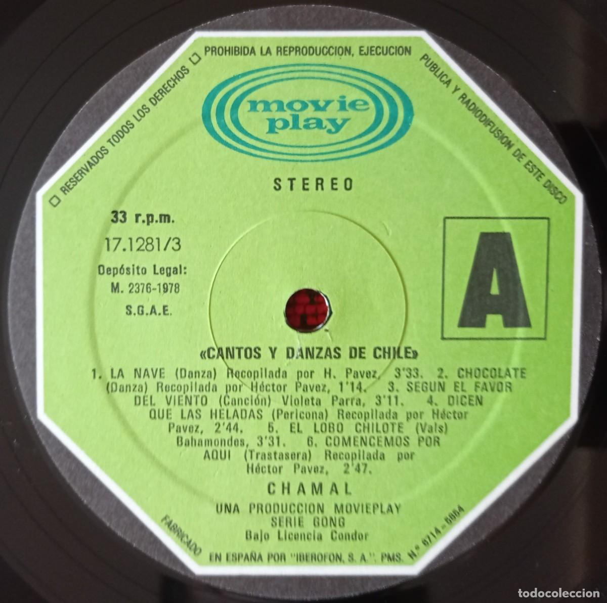 Discos de vinilo: CHAMAL ** Cantos Y Danzas De Chile** VINILO LP ORIGINAL 1978 - Foto 3