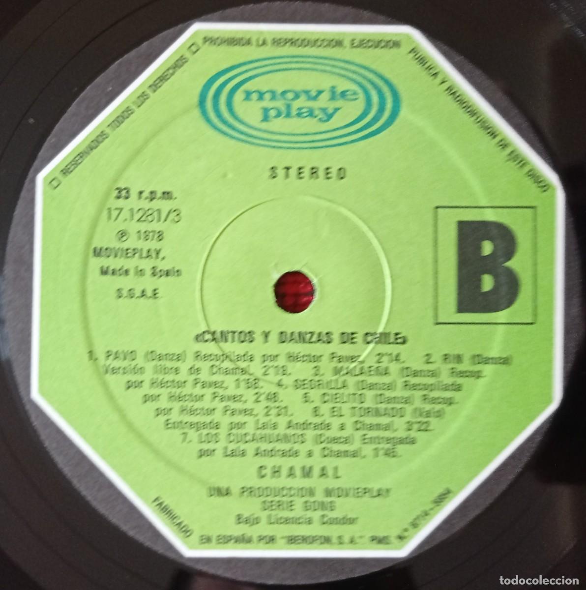 Discos de vinilo: CHAMAL ** Cantos Y Danzas De Chile** VINILO LP ORIGINAL 1978 - Foto 4